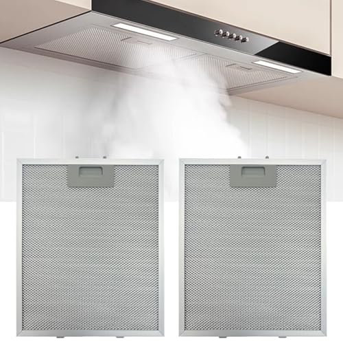SUQ Filtre de Graisse Métallique de Capuchon de Cuisinière, Filtre de Ventilation de Capuchon en Maille en Aluminium à 5 Couches, Filtres de Ventilateur d'Extracteur Universel (2PCS, 320x260mm)