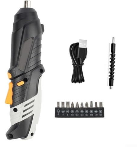 Eawfgtuw Taladro atornillador eléctrico, juego de destornilladores inalámbricos portátiles de 90 a 180 grados, atornillador eléctrico con luz LED de trabajo para el hogar, oficina, herramientas de