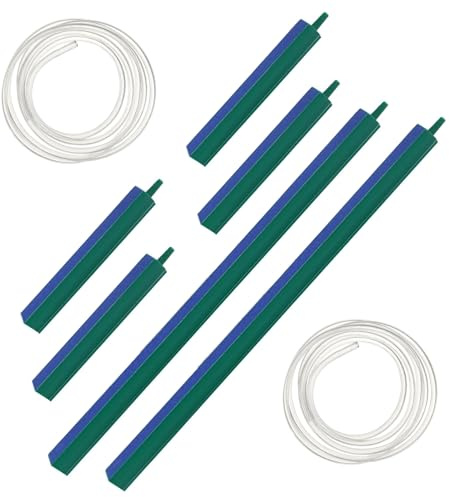 POPAPIE 6 Piezas Tiras de Burbujas de Oxígeno para Acuario,Barra de Piedra de Aire,Barra de Burbujas para Pecera,Piedras de Aire para Acuario y 2 Manguera para Acuarios Estanques