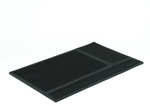 NEOUZA Tappetino da bar in silicone per piano di lavoro, resistente al calore e a prova di perdite, tappetino da barista moderno in stile minimalista per bar e caffetterie (60 x 38 cm/combinato/nero)