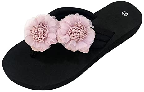 Generisch Flip Flops Damen Mit Absatz Flip Flops Damen Sommer Badesandalen Rutschfeste Flipflops Toe Split Sommerschuhe Strand Zehentrenner Casual Flache Badelatschen Bequeme Sandalen Lila 37