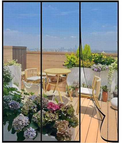 Mosquitera Puerta Magnetica, Mosquitero Magnético para Puerta, Anti-Insectos, sin Taladros, Cierre Automático,110x210cm Negro