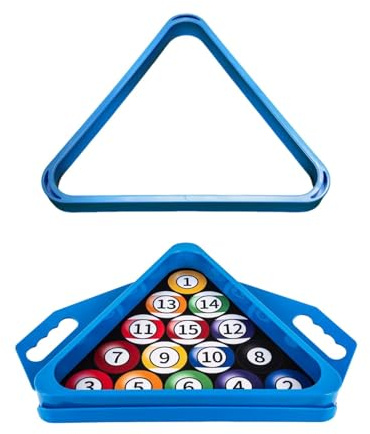 Gralara 2 Pieces Billiard Triangle Set-up Triangle As Ball Holder with Pool Billiard Frame And Ball Storage for Quick Setting Up of The Balls for Game Evening, Blue