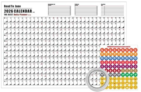 Calendrier 2026 Avec Autocollants Planificateur Mensuel