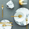 Safdie AM02721EC Tafelservice – 16-teiliges Set, Porzellan, Marmor