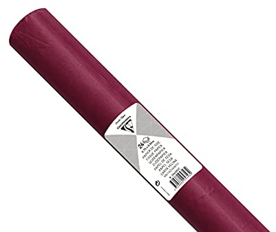 Clairefontaine 394082C - Rotolo da 24 fogli di carta velina da 18g/m² - Misura 50x75cm - carta fine delicata e resistente - Hobby creativo- Confezionamento e attività creative - Colore Bordeaux