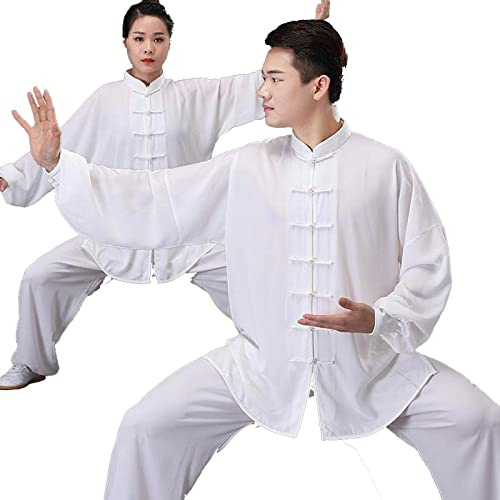 HFCY Kinesisk traditionell kampsport Kung Fu Tai Chi kläder för män kvinnor långärmad skjorta byxor träningsuniform vår