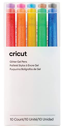Cricut Glitter Gel Pen Set | Rainbow | Fine Point 0.8mm | 10-pack | For use with Cricut Explore and Maker machines