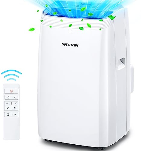 VAGKRI 12,000 BTU Portable Air Conditioner, 3-in-1 AC with Fan and Dehumidifier, Cools up to 450 Sq.Ft, Energy Efficient AC Unit with Remote Control, Modes