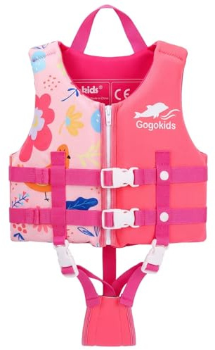 Gogokids Kids Swim Vest Float Jacket, Bambino Nuoto Allenamento Galleggiante Costume da bagno Assist Costumi da bagno per 8-35kg 1-3 Anni Ragazze