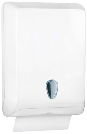 Handtuchspender Papierhandtuchspender Falthandtuchspender mit Sichtfenster weiß racon designo L - 400 x 290 x 130 mm
