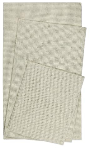 Moderner Chenille Badteppich von WECONhome Basics - rutschfest, Waschbar, Saugfähig - Stilvoll für jedes Badezimmer – Balu (50 x 60 cm, Creme beige)