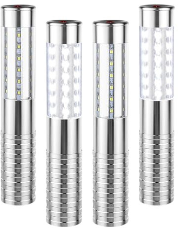 Bengalas LED estroboscópicas para servicio de botellas, luz recargable, luz de mano, lámpara luminosa LED fluorescente para discotecas, karaoke, bodas, fiestas, suministros de actividades (Plata)