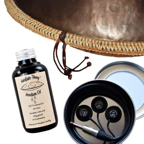 Baur&Brown Handpan Geschenk-Set, Handpan, Handpan Zubehör, Handpan Pick Up, Tonabnehmer, Handpanseil, Handpanpflegeöl