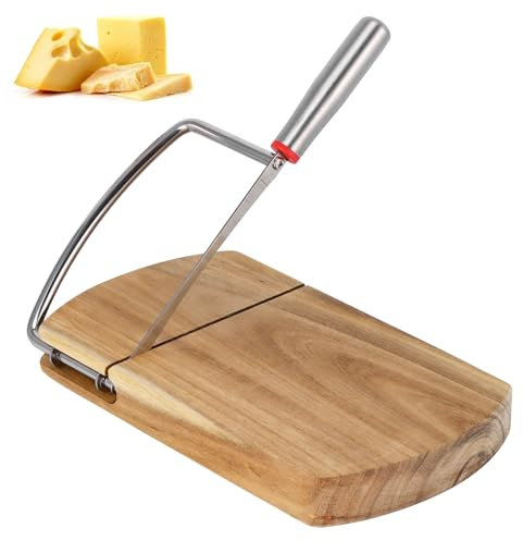 Jasfyee Cheese Slicer, Wooden Cheese Cutter, Multifunctional Cheese Wire Cutter Suitable For Cheese, Cheese, Butter, Fruits, Vegetables