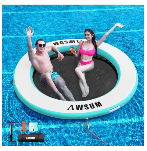 AWSUM 240cm Anello galleggiante gonfiabile per pontile - Amaca acquatica gonfiabile, perfetta per piscina e lago