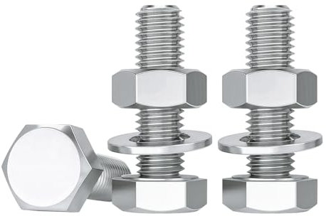 Drenky 10 Pezzi Bullone Con Dado E Rondelle M8 X 30 mm Bullone Esagonale E Dadi M8 Viti a Macchina Acciaio Inox A2 V2A Set Di Viti Esagonali, DIN933 / DIN934 / DIN125