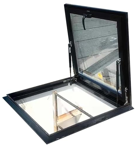 Finestra per tetto in alluminio, per illuminazione diurna, per soffitta e seminterrato, visione multi-angolare, dimensioni personalizzate (75 x 75 cm), migliora la luce naturale