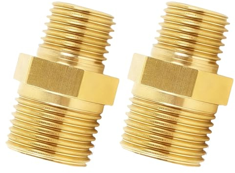 Accoppiamento per tubi in ottone ad alta pressione con doppia filettatura esterna Raccordo filettato in metallo resistente e sicuro per acqua potabile Connettore dritto filettato maschio in ottone