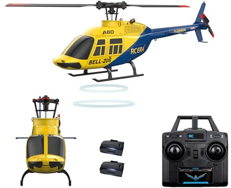 Helicopter model A60 remote-controlled multi-purpose helicopter, 6-axis gyroscope, high suspension pressure gauge, high flow optical positioning (dual battery remote control) Suitable for adults 14+