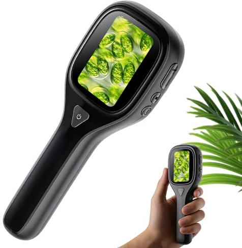 Microscopio para niños, 500 microscopio infantil portátil con pantalla IPS de 2 pulgadas, 2 megapíxeles, microscopio digital, compatible con Windows/macOS para monedas, insectos y plantas (negro)