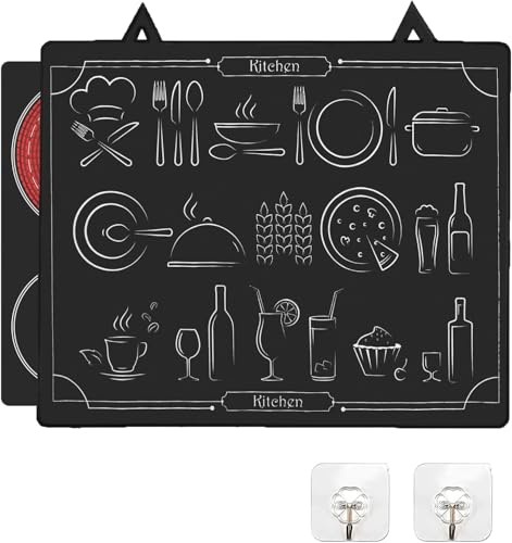 Tapis de Protection Plaque Induction 62x53 cm, Caoutchouc Grand Tapis résistant à la chaleur, Couvre Plaque de Cuisson Silicone Anti Rayures, Non Slip pour Cuisinière à Induction (figure)