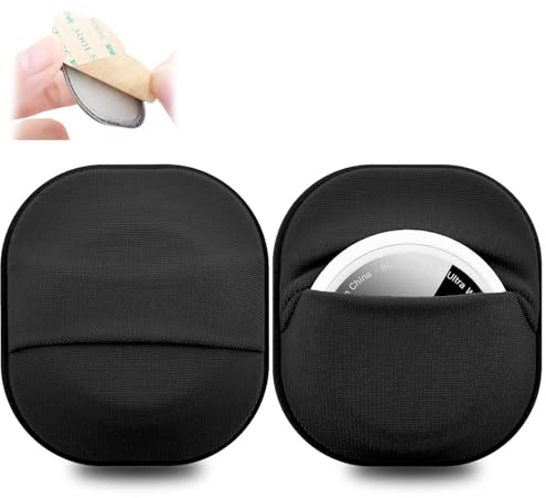 SI SEN 2-pack klistermärke självhäftande hållare för Air Tracker Tag & Moto-Tag – med 3M limstift, för plånbok/TV-fjärrkontroll/bil/bagageväskor/drönare, inklusive skyddsfodral, lätt (svart