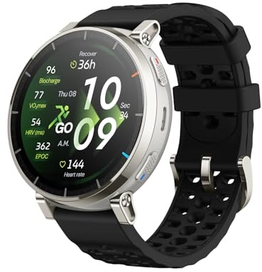 Amazfit Active 3 Premium Reloj Inteligente GPS Running, 45mm, Pantalla AMOLED 1,32 Zafiro, Batería de 12 Días, 4 GB Almacenamiento, NFC, Mapas Offline, 170+ Deportes, Smartwatch para Android iPhone
