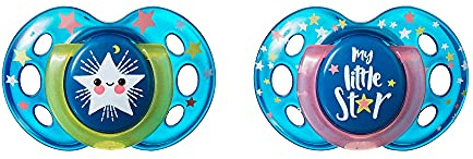 Tommee Tippee 18-36 Months Closer to Nature Night Time 2 Orthodontic Soothers, Assorted model