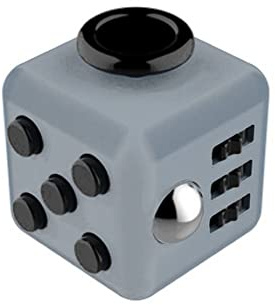 Hochwertige Fidget Cube / Friemelwürfel | Anti Stress Spielzeug | Fidget Toy (Grau-Schwarz)