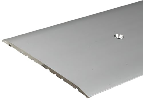 PROVISTON | Übergangsprofil | Aluminium eloxiert | Silber | Breite 80 mm | Höhe 3.5 mm | Länge 2700 mm | Gebohrt | Übergangsschiene | Übergangsleiste | Bodenprofil | Abdeckleiste | 1 Stück