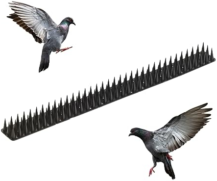 Holtaz Robuste Taubenabwehr Spikes - Effektive Vogelabwehr für Balkon und mehr - in 7 Farben erhältlich Vogelabwehr aus Kunststoff für Katze, Marder, Taube - Schwarz