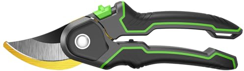 Qutava Gartenschere, garten schere SK5-Stahlklinge, baumschere Schneid-Durchmesser 25 mm, Rosenschere, Professionelle Bypass Schere, Gartenwerkzeug für Pflanzen, Heckenschere, pruning shears