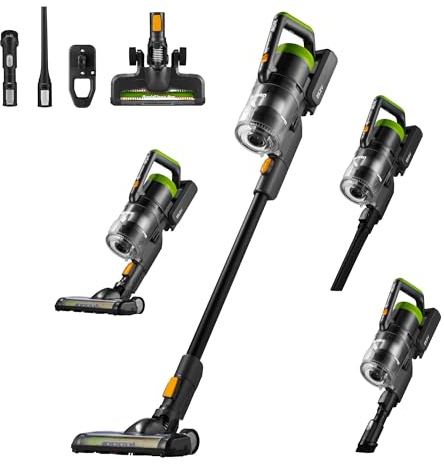 Eureka RapidClean Pro Cordless Vacuum Cleaner for Hard Floors, Lightweight Stick Vacuum LED Headlights, Convenient Stick and Handheld Vac, Green, NEC285GR