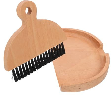 PRETYZOOM 1 Set Spazzola Per La Spazzatura Spazzola Ampia Mini Scopa a Piccola Spazzola Da Tavolo Scopa Portatile Pennello Per Spolverare La Tastiera Kit Scopa Da Scrivania Di Legno
