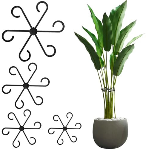 RoserRose Ensemble de Supports pour Plantes - 8 Support Plantes Interieur - Aide à Grimpante Monstera et Supports pour Plantes - Tuteurs pour Plantes d'Intérieur, Plantes Vivaces et Fleurs (4, Noir)