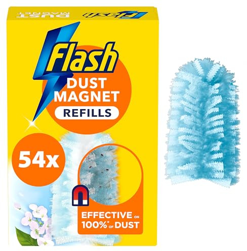 Flash Duster Dust Magnet Refills, Fluffy Dusters Refills, 54 Scented Dusters (9x6), Effective on 100% of Dust, Dust Magnet