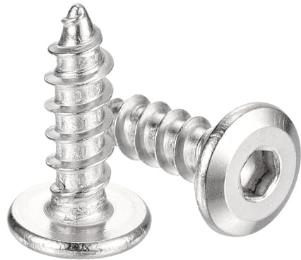 sourcing map 25 Pack Socket Head Screws M6 x 20mm Self Tapping Screws Bolt | 304 Stainless Steel, Flat Round, Full Thread, Hex Socket Cap Screws, for Wood Furniture