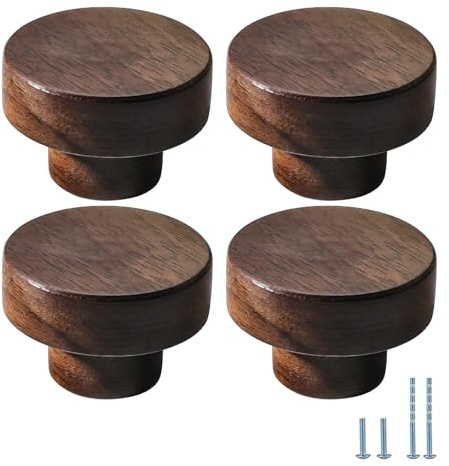 Evionlin 8-pack L 40 mm minimalistisk och avancerad kinesisk stil skåpdörrhandtag skåp låda drag ett hål garderobsknoppar trädörr valnöt trä