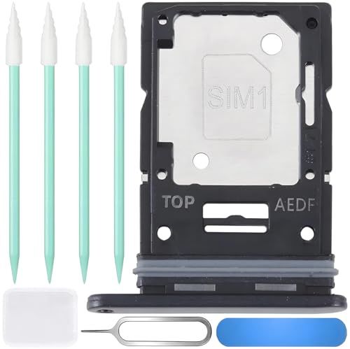 ZHUROUPU Replacement Dual SIM Card Tray for Samsung Galaxy A54 5G SM-A546B/DS SM-A546E/DS, Dual-SIM Version Micro SD Card Slot Holder Waterproof with Disassembly and Cleaning tools (Black)