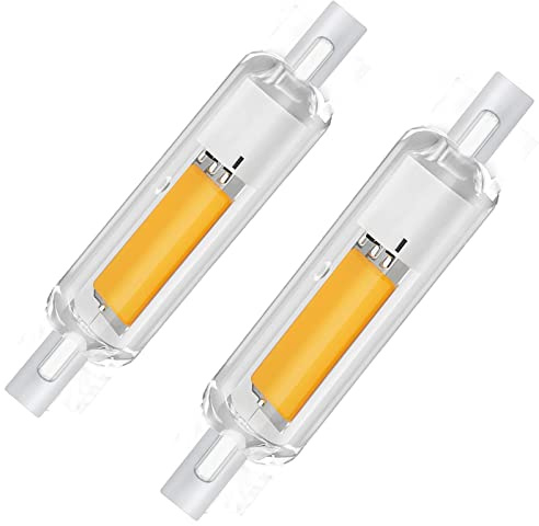 Bombilla R7S LED de 78 mm, regulable, bombillas LED COB blancas cálidas, 3000 K, 2000 lúmenes, sin parpadeo, 78 mm, 20 W, bombilla equivalente de bombilla halógena J78 200 W, iluminación de haz de 360