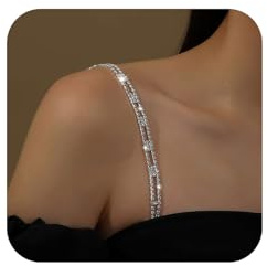 XFSRG 4 Piezas Tirantes Sujetador Mujer Brillantes Correa de Sujetador con Diamantes para Vestidos Elegantes y Ropa Interior