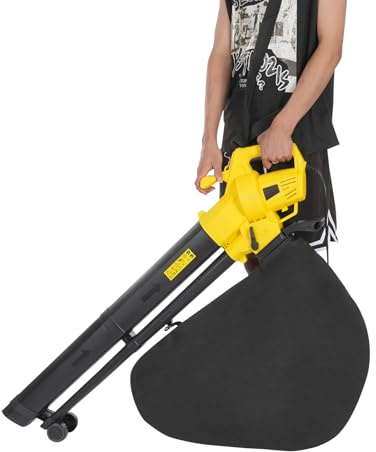 Soffiatore elettrico 3000 W – soffiaggio e aspirazione in uno, velocità del vento 167 mph, sacco da 35 l, con ruote e tracolla