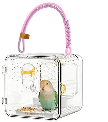 Trasportino Per Uccelli - Gabbia Pappagalli Trasparente Portatile Traspirante - Trasportino Per Scoiattoli Volanti | per Pappagalli Conure Canarini Cocorite Calopsite