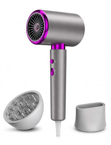 DMTIVMG Jonisk Hårtork 2000W Kraftfull Snabb Torkning Diffuser för Lockar Fönmunstycke Kalluft 3 Temperaturer 2 Hastigheter Lätt Kompakt Anti-Frizz för Daglig Användning