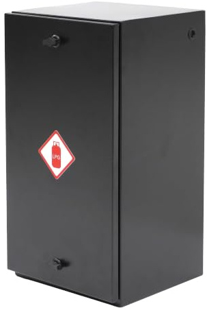 lesolar Steel Gas Safety Locker, Sealed Storage Safe Powder | for 7kg Butane or 6kg Propane with Removable Front Cover Twist Latch Rubber Gasket for Campervan,RV,Motorhome