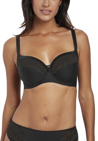 Fantasie Women's Illusion Underwire Side Support Full Coverage Bra, Black, 32 G UK