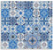 ARTland Spritzschutz Küchenrückwand aus Alu für Küche Herd Spüle 60x55 cm (BxH) mit Motiv Mosaik Fliesenmuster Abstrakt Fliesenoptik Orientalisch Blau H6ZH