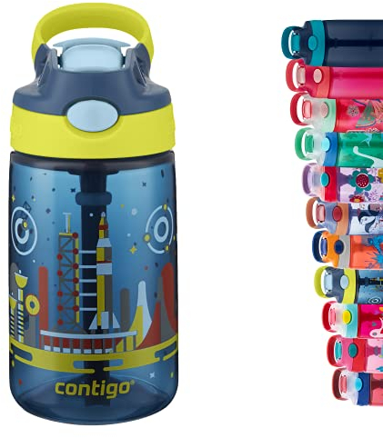 Contigo Kinder Trinkflasche Gizmo Flip Autospout mit Strohhalm, BPA-freie Wasserflasche, auslaufsicher, ideal für Kindergarten, Schule und Sport, 414 ml