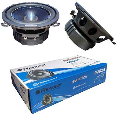 2 PHONOCAR 02624 altoparlanti medio basso woofer 13,00 cm 130 mm 5 100 watt rms 200 watt max impedenza 4 ohm 90 db spl porte auto nero, a coppia